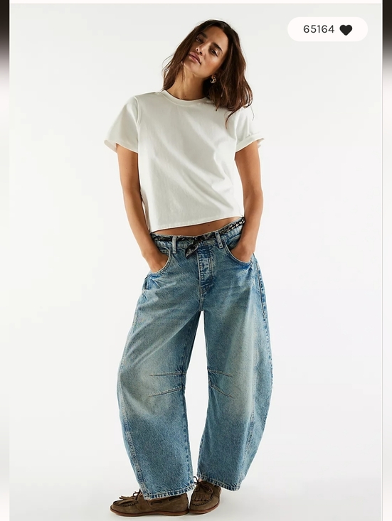 Free People Denim - NWOT We The Free Good Luck Mid-Rise Barrel Jeans
